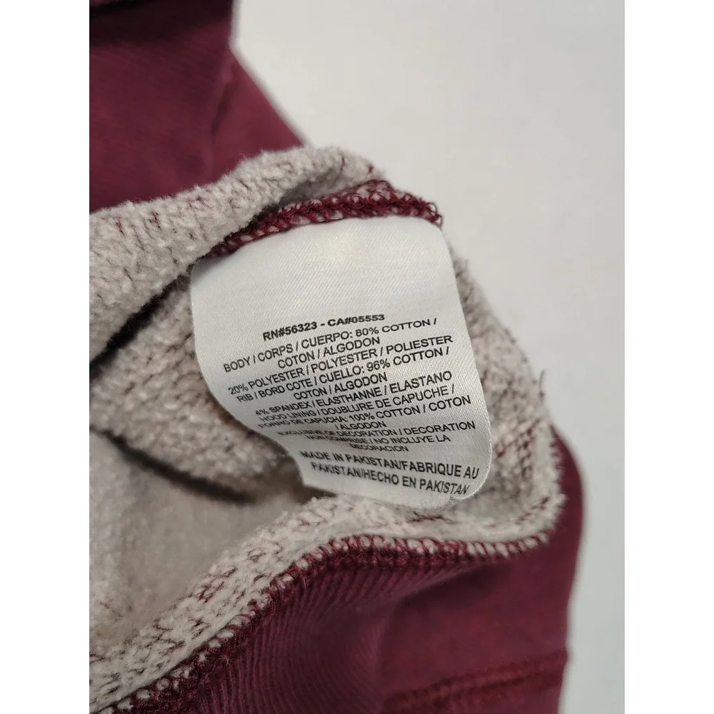 Nike Better‎ World Mens L Maroon Distressed Pullover Hoodie Swoosh Logo Burgundy
